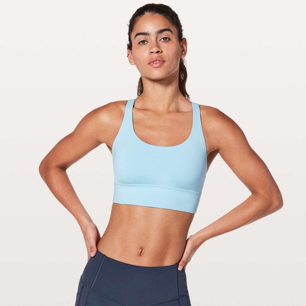 lululemon Energy Long Line Bra in Blue Glow